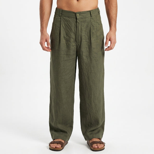 Soren Linen Wide-Leg Pants
