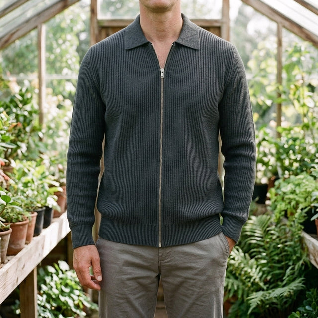 Soren Ribbed Wool Cardigan