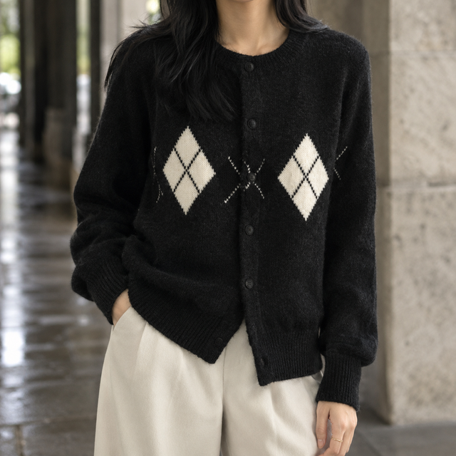 Pascaline-Rae Argyle Cardigan