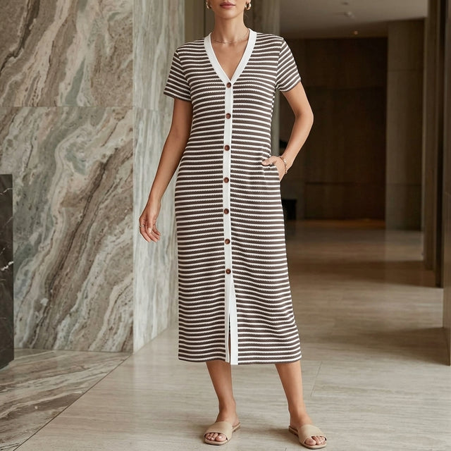 Vivienne Striped Midi Dress