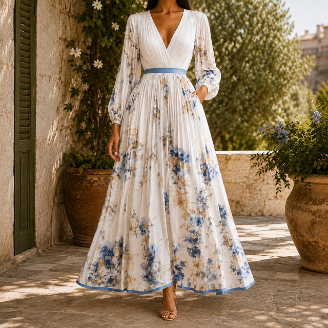 Agnes Pleated Maxi Dress