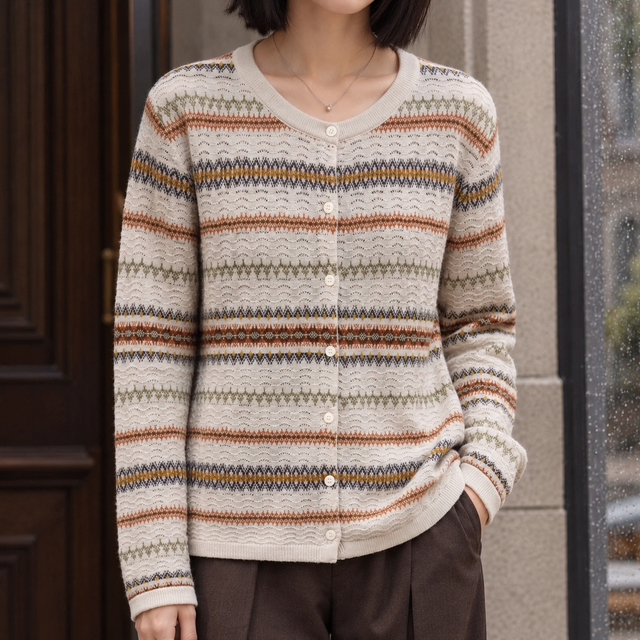 Lisandra-Pearl Jacquard Cardigan