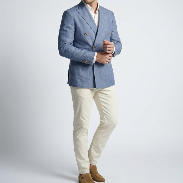Ashcombe Linen Double-Breasted Blazer