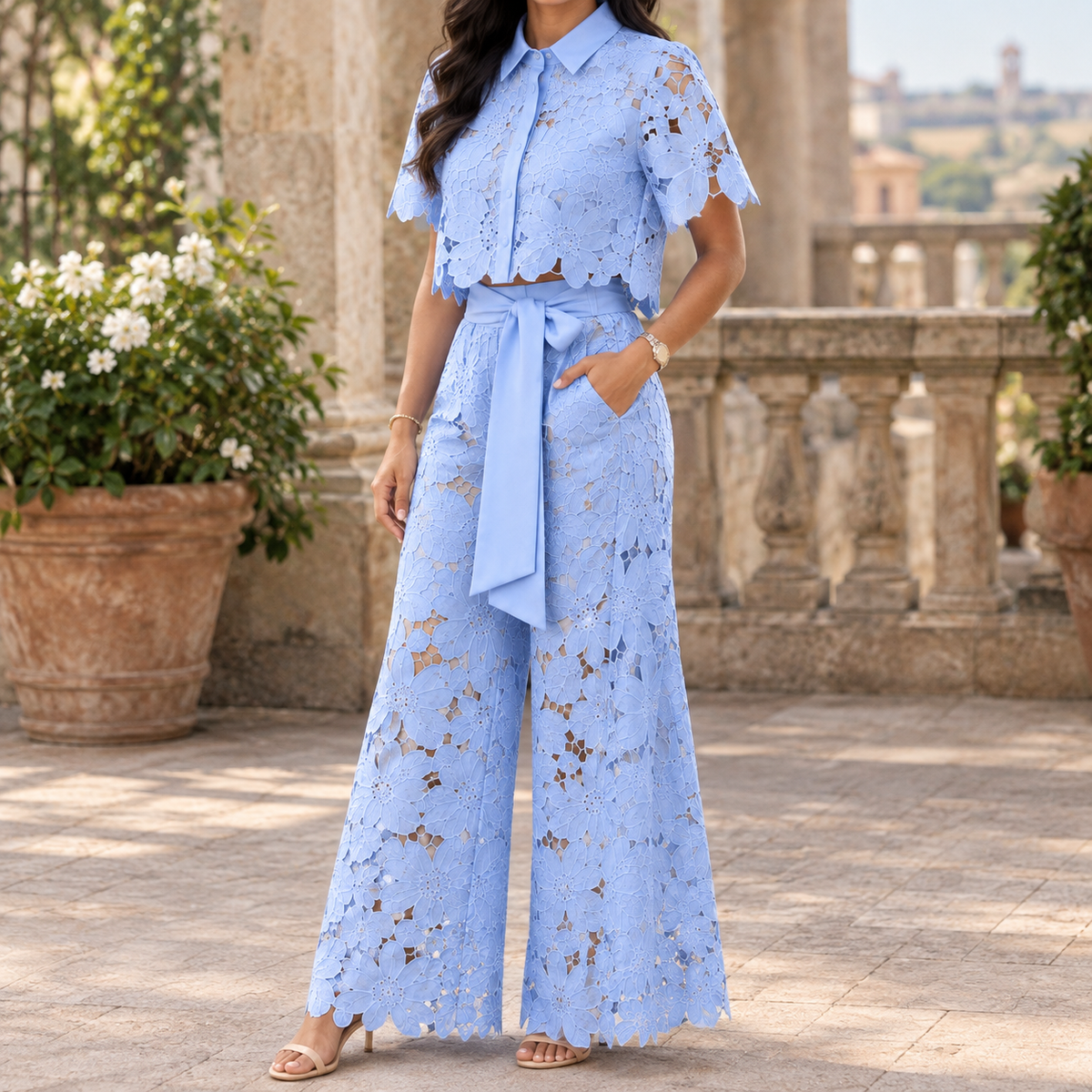 Fenna-June Airy Lace Set - Light Blue 2