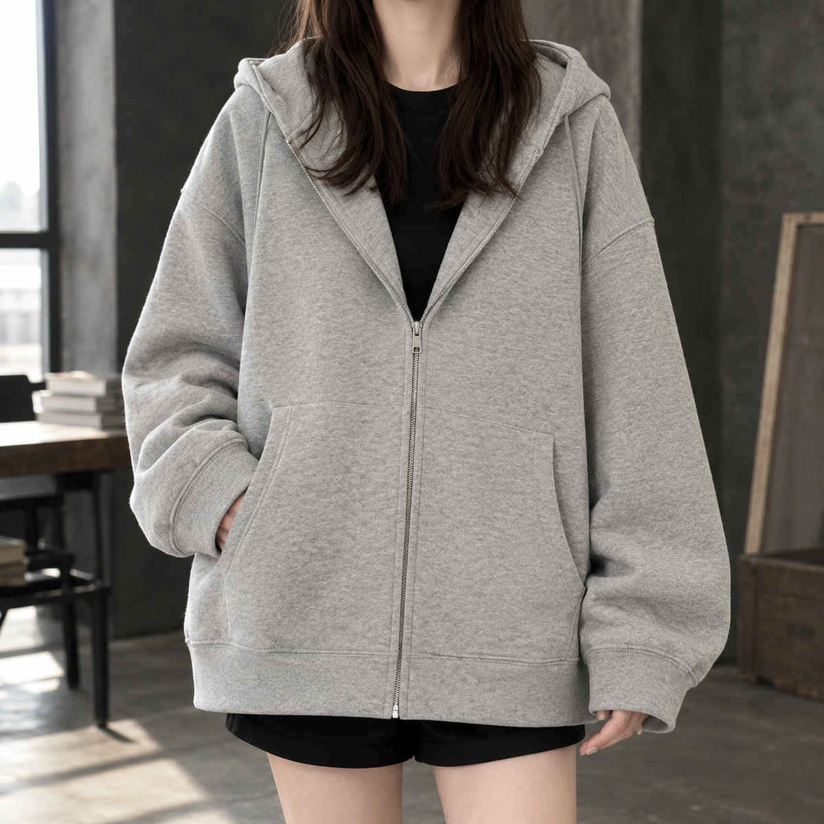 Lavinia-Mae Oversized Hoodie - Gray