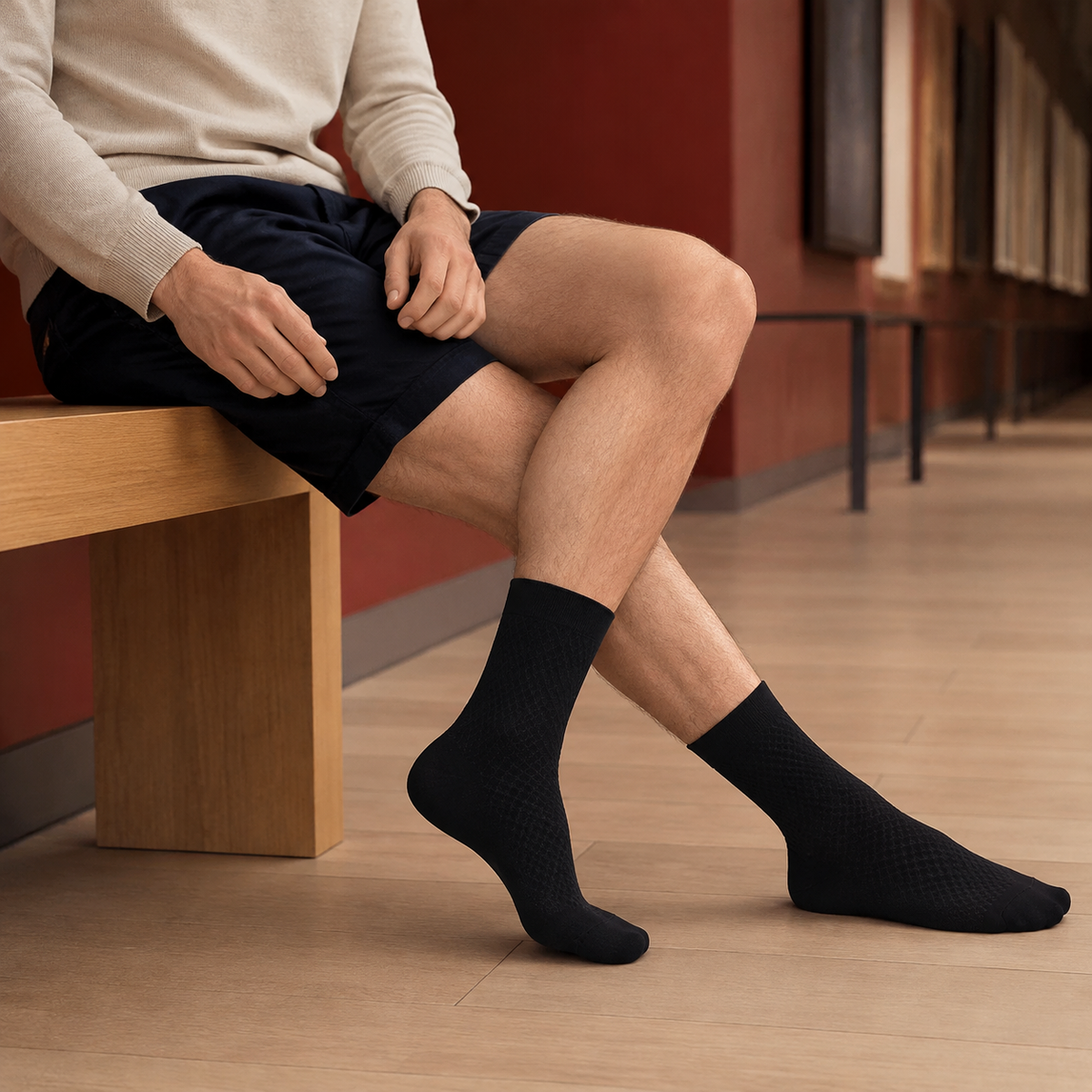 Hudson Bamboo Socks - Black & Dark Gray