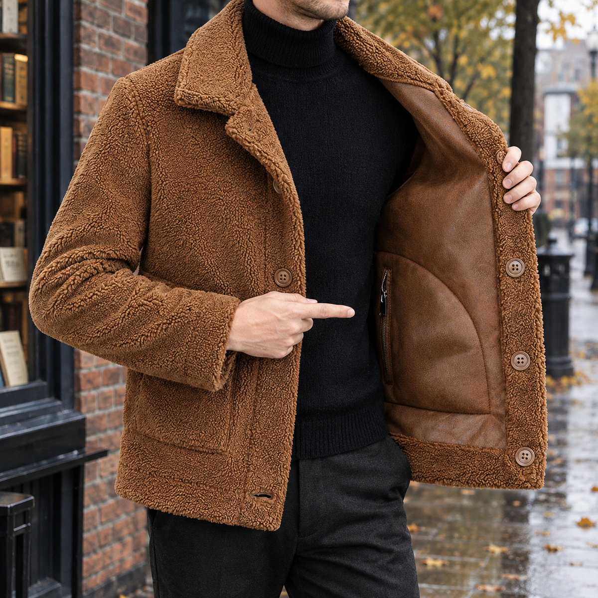 Victor Reversible Jacket - Brown
