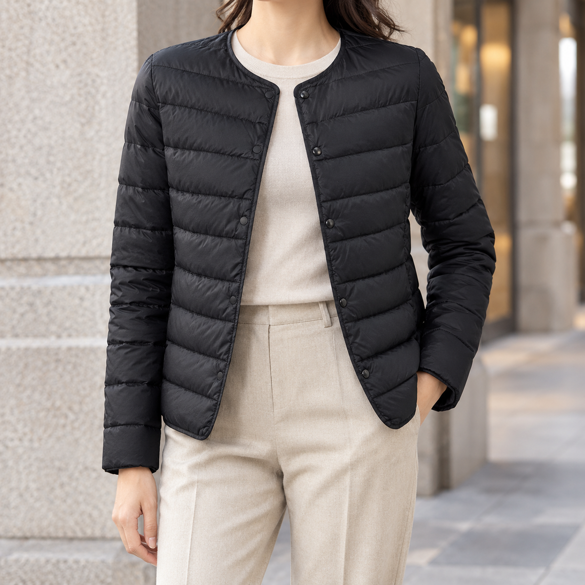 Arletta Quilted Jacket - Black