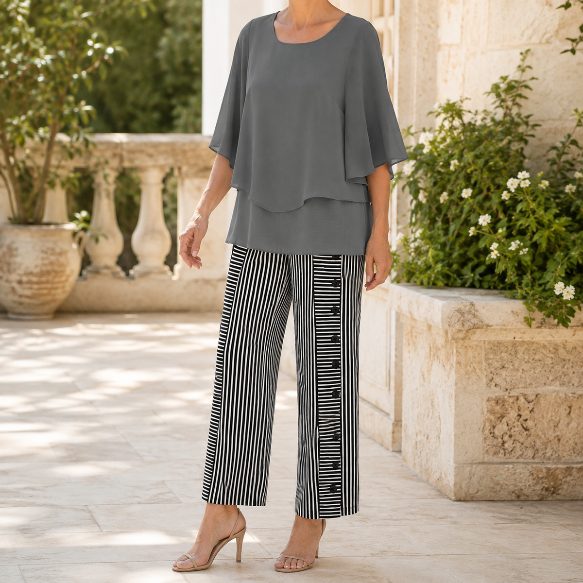 Darcy Flowy Set - Gray
