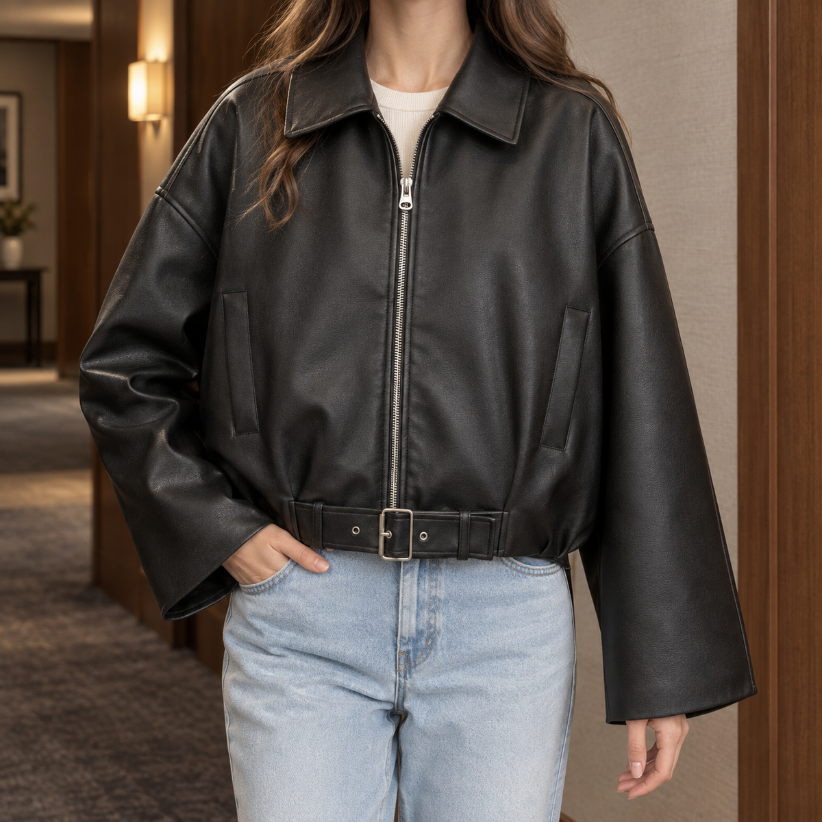 Perpetua Belted Jacket - Black