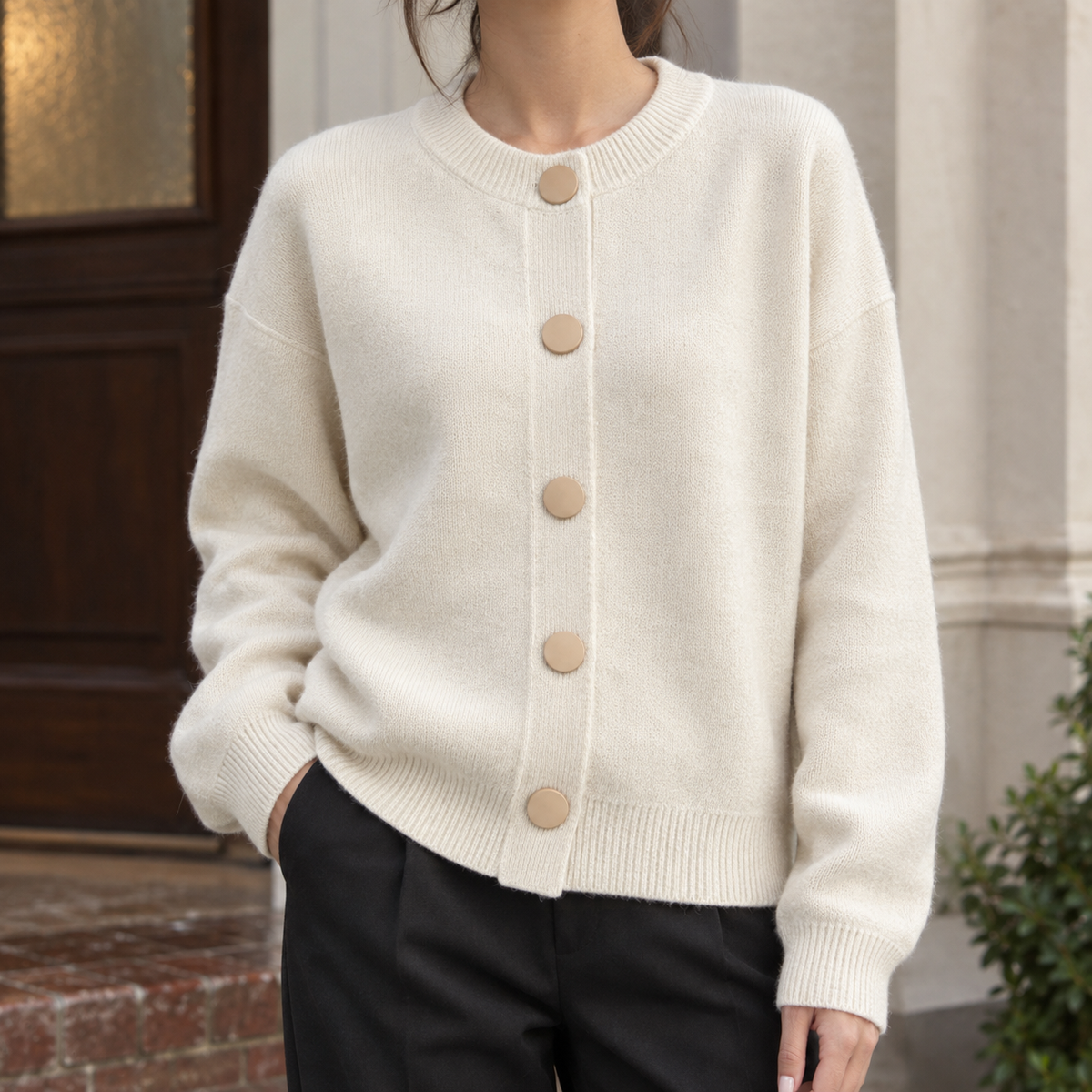 Michelle Wool Cardigan - Off White