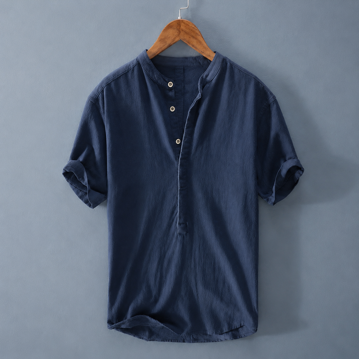 Giles Henley Shirt - Navy