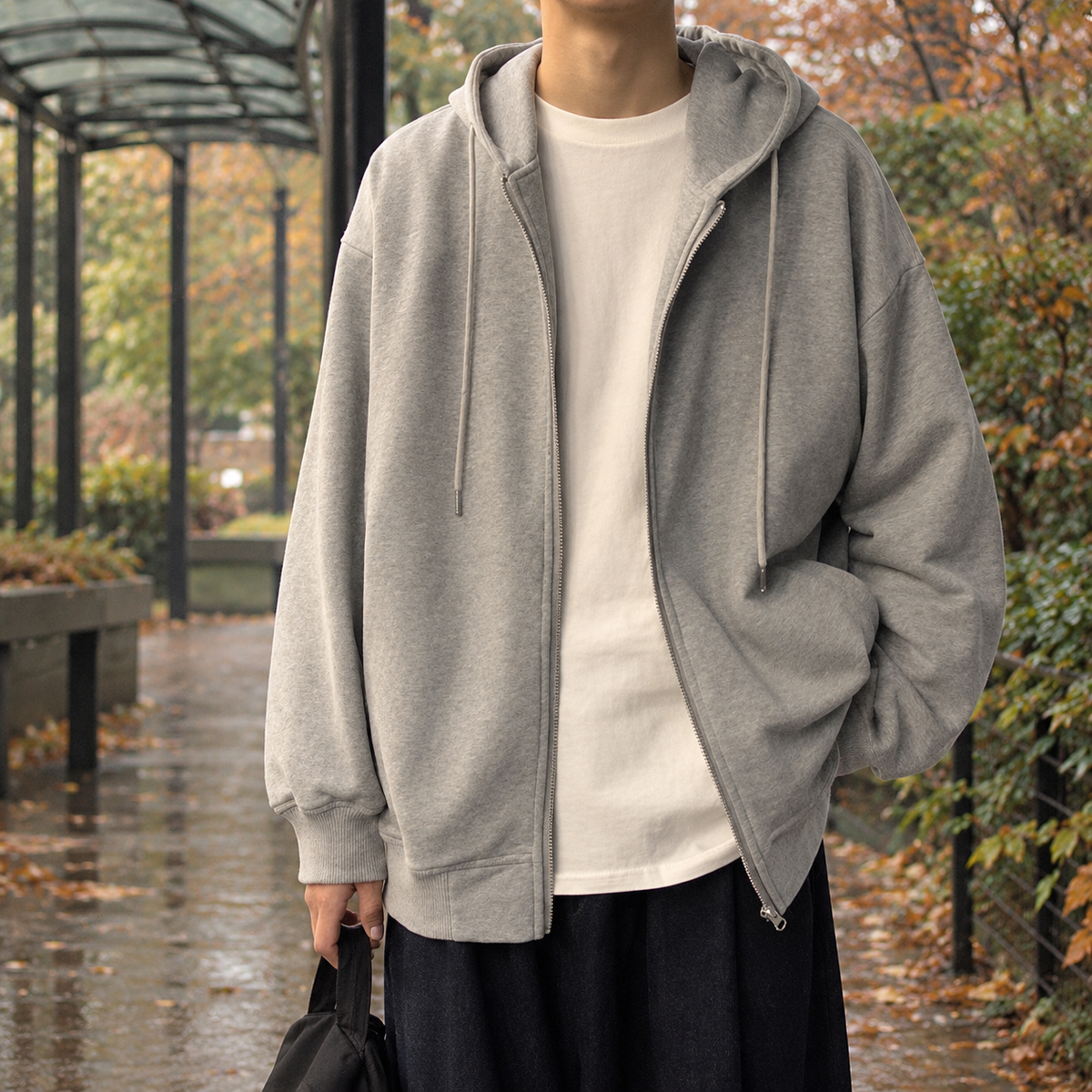 Chandler Hooded Zip Jacket - Gray