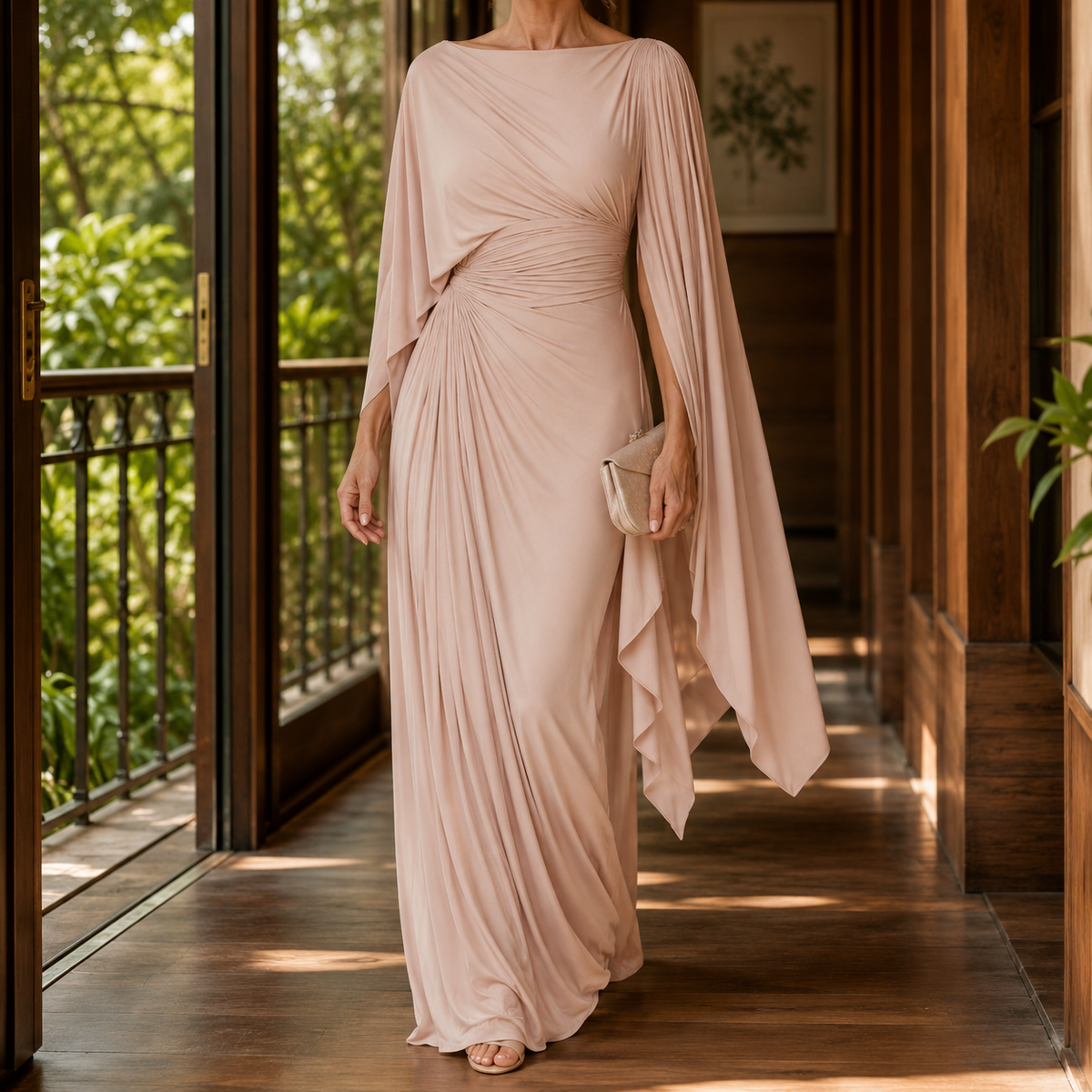 Verity Pleated Maxi Dress - Khaki