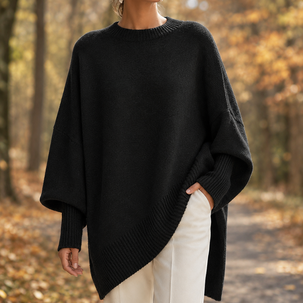 Chiara-Marie Asymmetric Sweater - Black