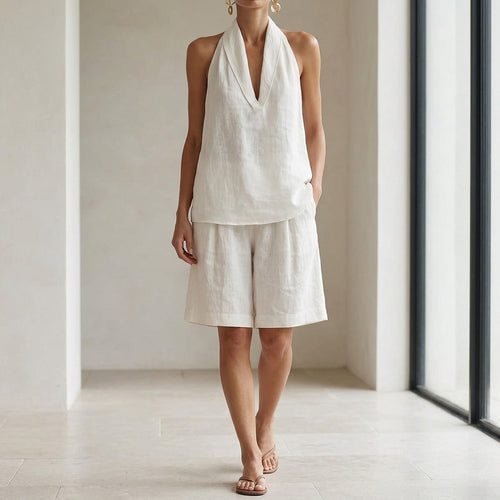 Elodie Halter Set - White