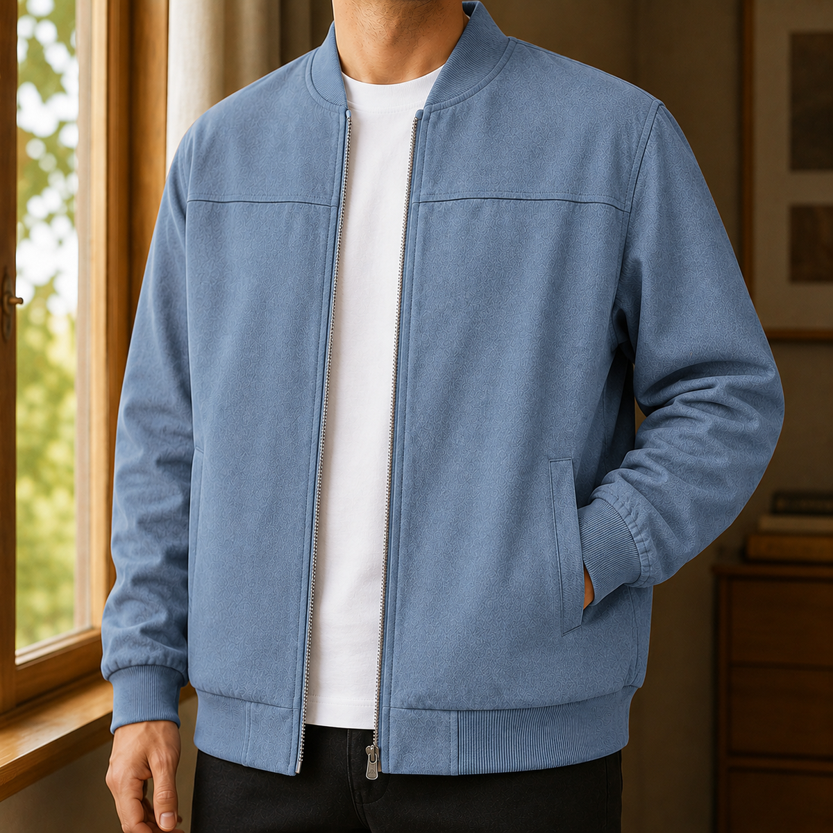Philip Bomber Jacket - Light Blue