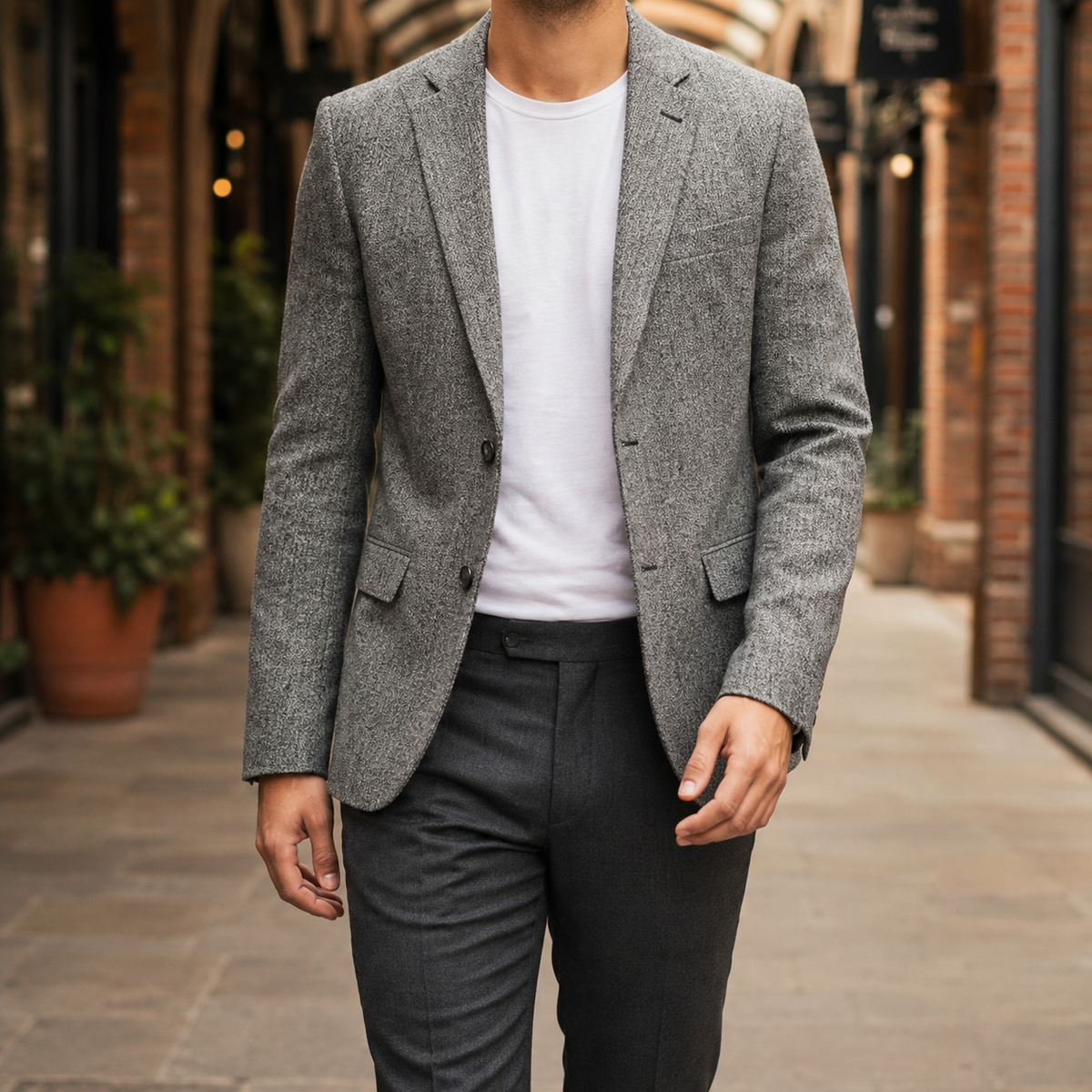 Oliver Notch Lapel Blazer - Gray