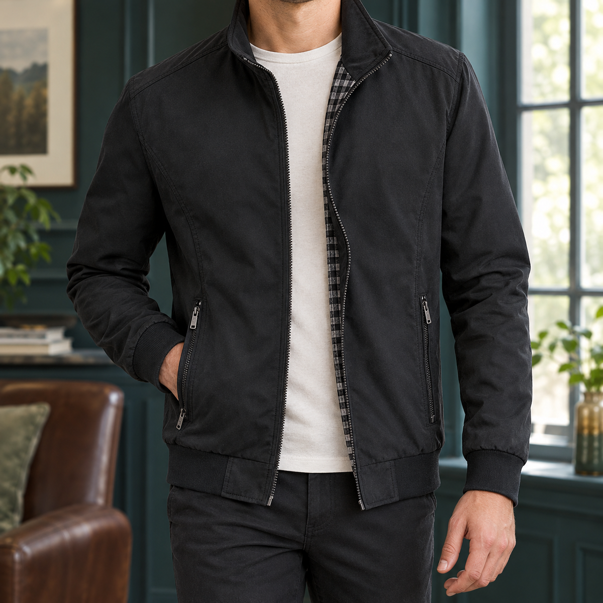 Edmund Aviator Jacket - Black