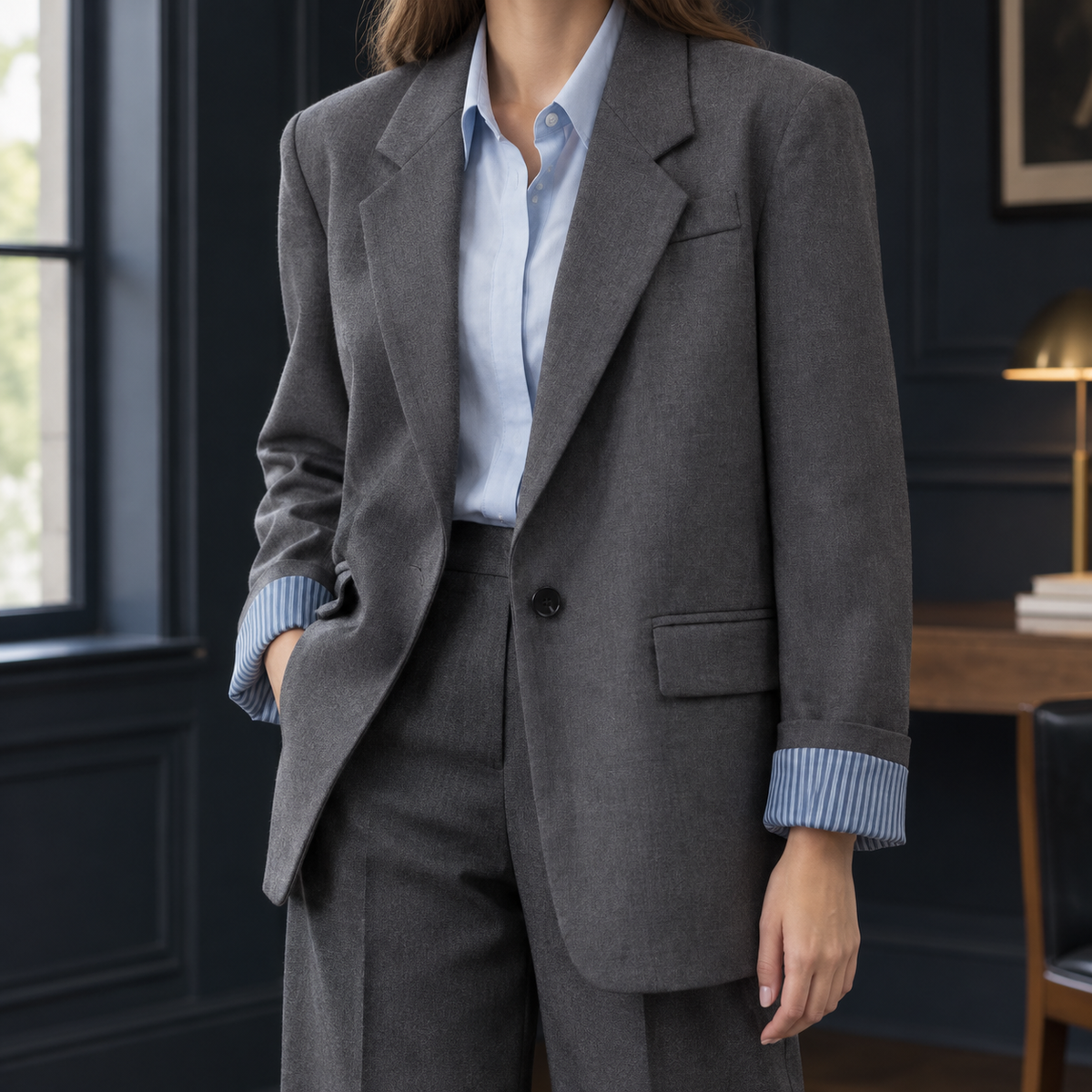 Madeline Relaxed Blazer - Gray
