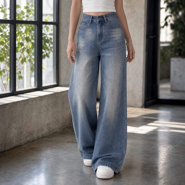 Crystal Wide-Leg Jeans