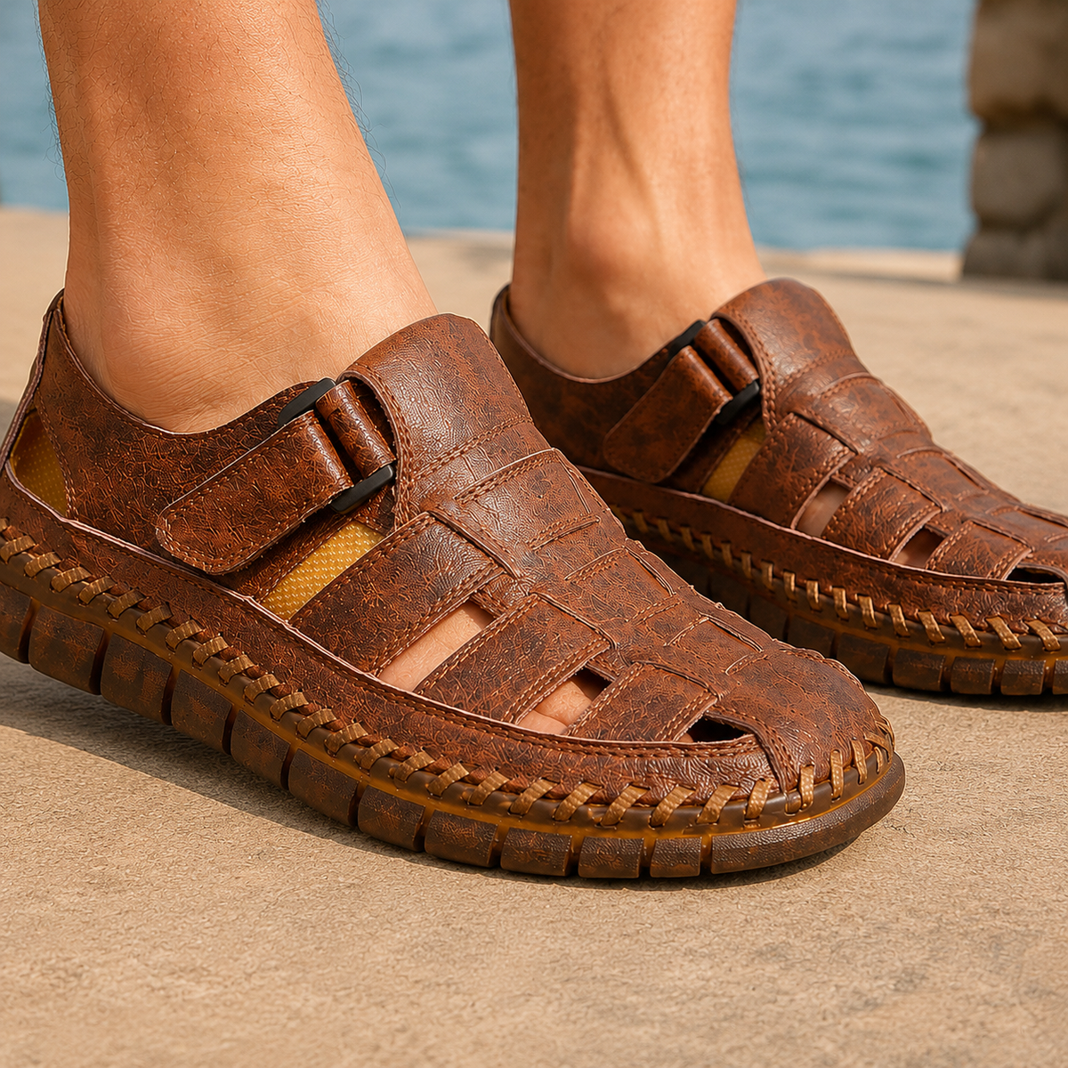 Altieri Fisherman Sandals - Brown
