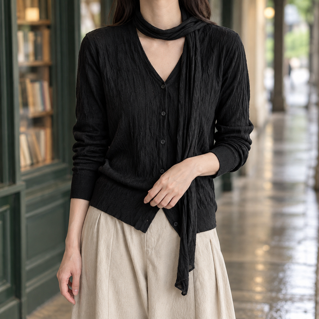Chatsworth Scarf Collar Cardigan