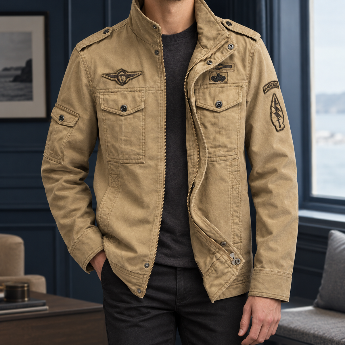 Fulbert Military Jacket - Khaki