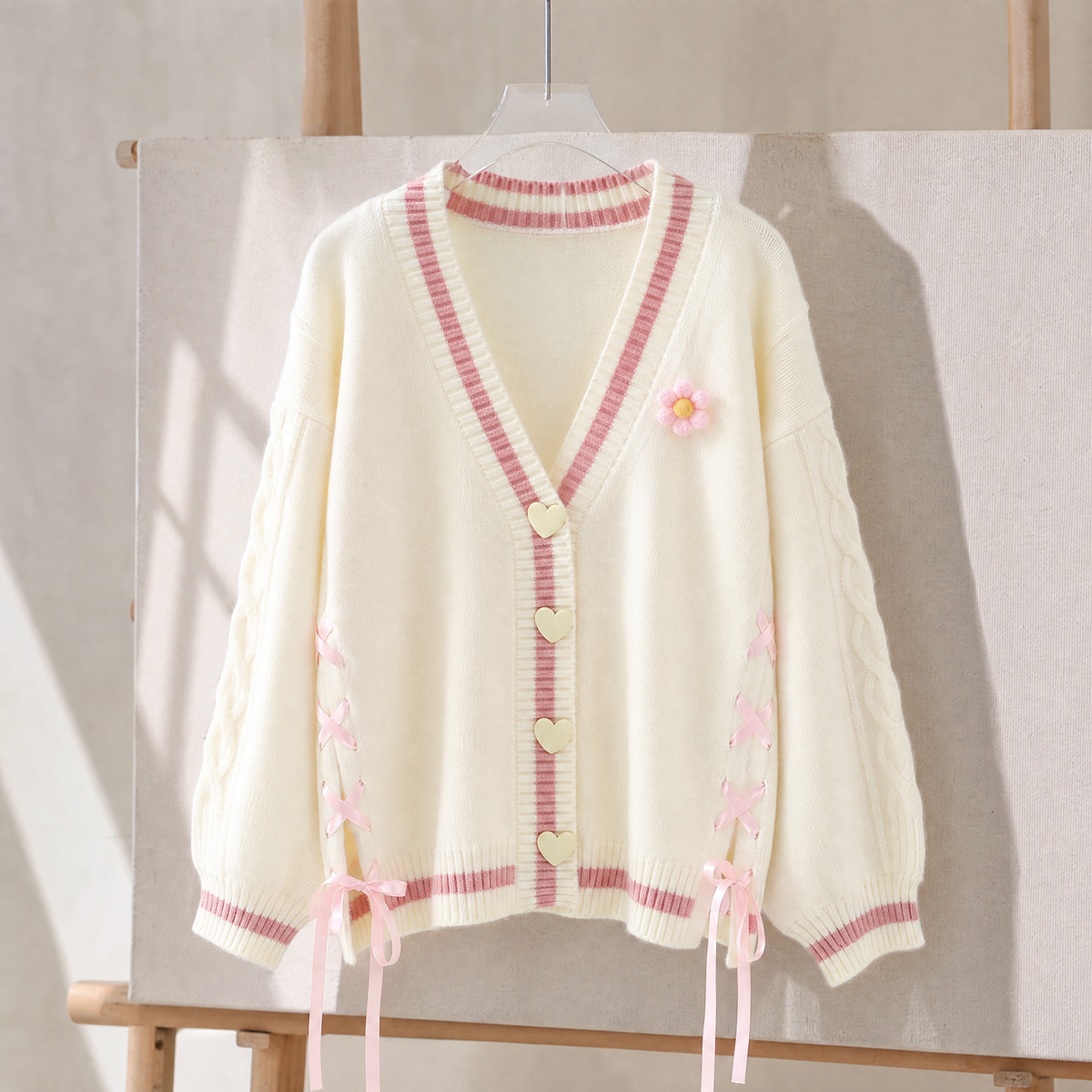 Elle Ribbon Cardigan - Off White