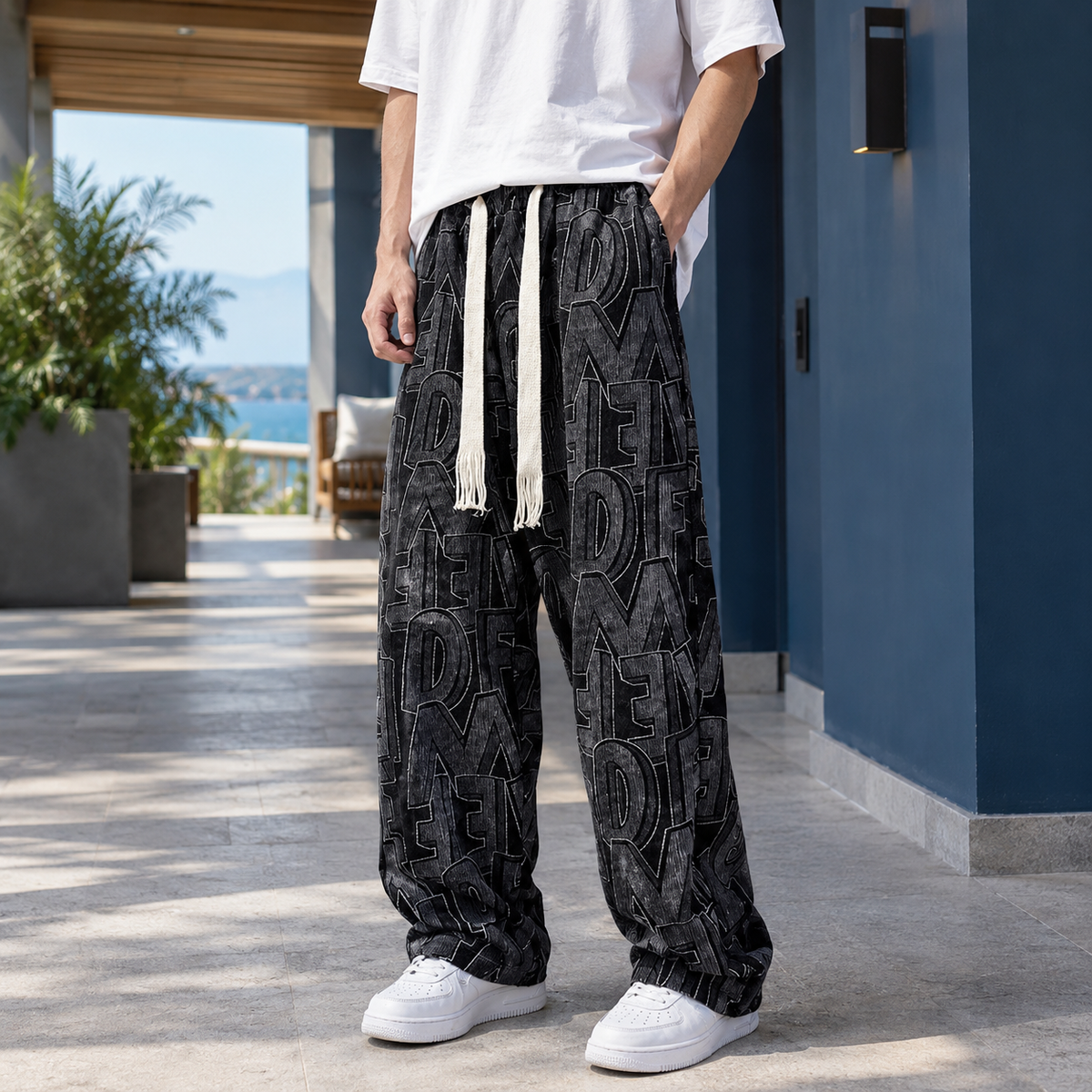 Barnabas Relaxed Wide Leg Pants - Black