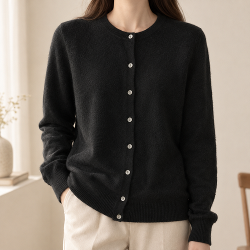 Aurore-Kate Cashmere Cardigan - Black