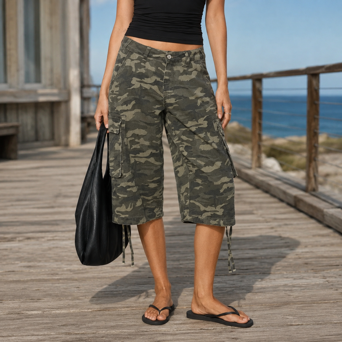 Olympia-Hope Relaxed Cargo Shorts - Camo