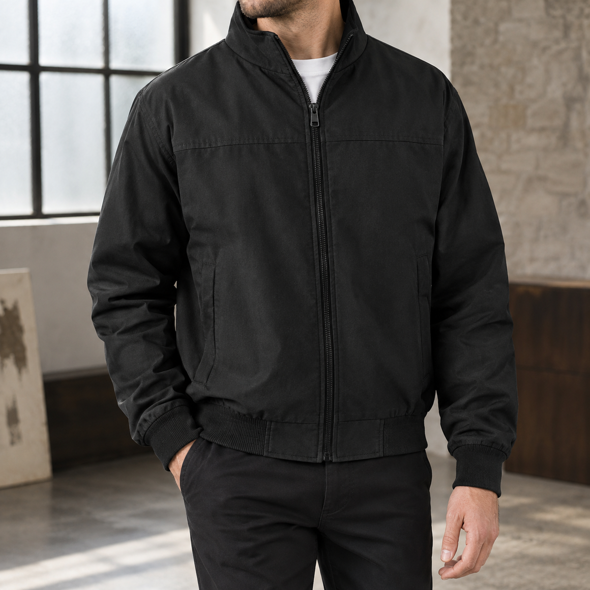 Remy Stand Collar Jacket - Black