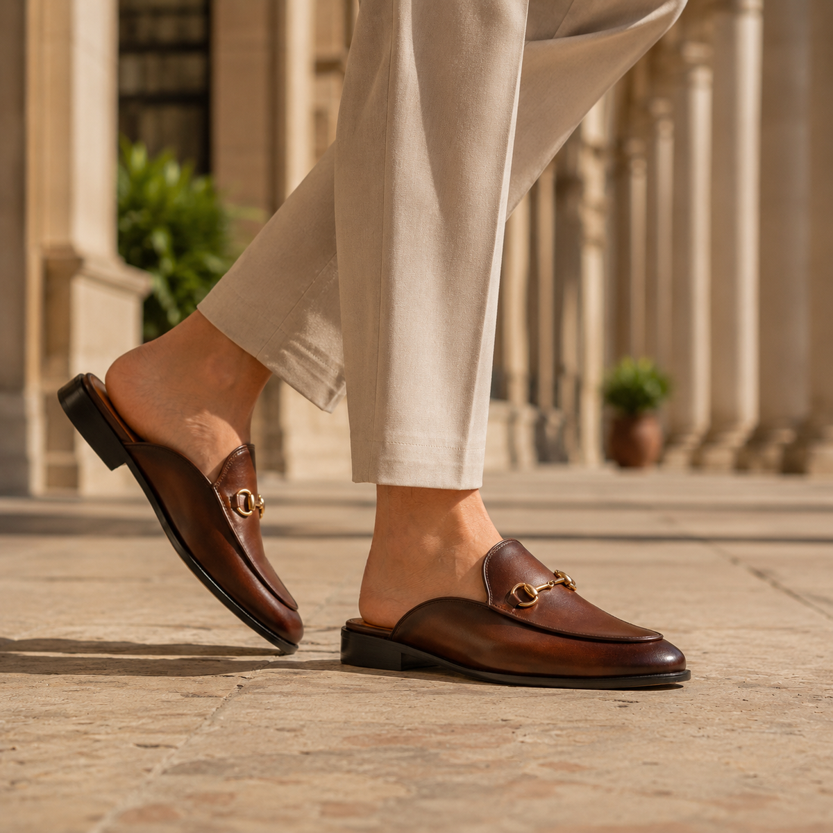 Fiorella Horsebit Mules - Tobacco
