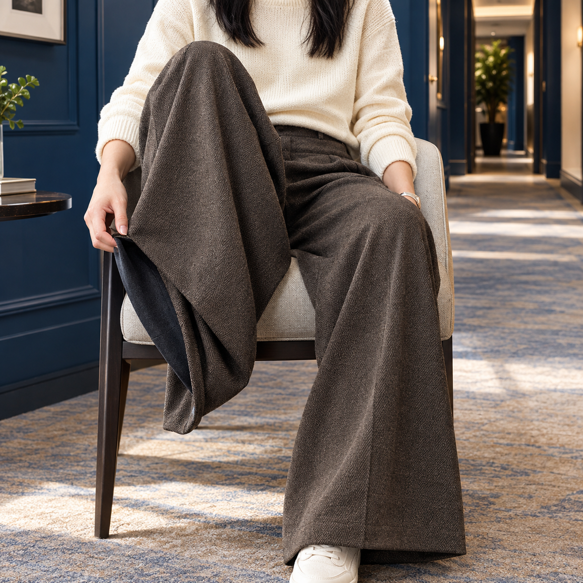 Jemima Wide Leg Pants - Brown