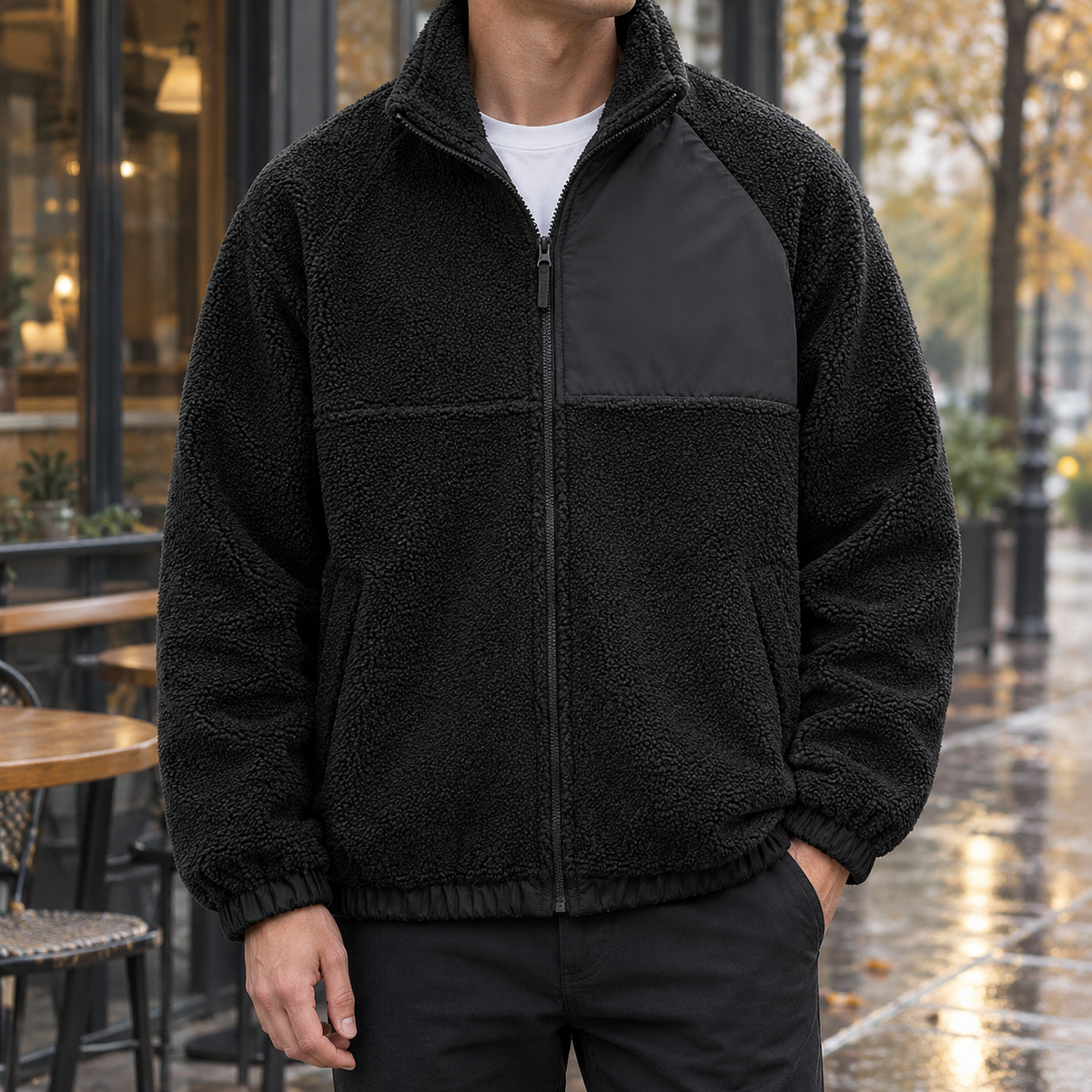 Colin Fleece Jacket - Black