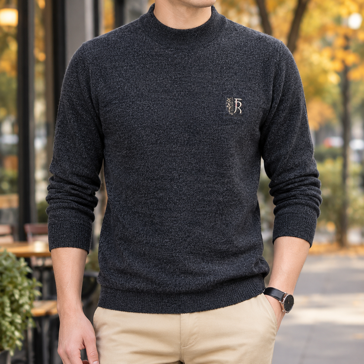 Lothaire Textured Sweater - Gray
