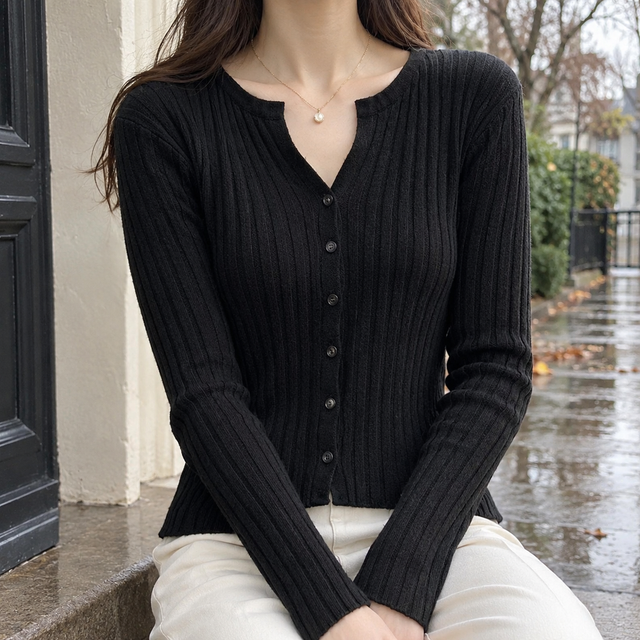 Junia-Jane Split Neck Cardigan
