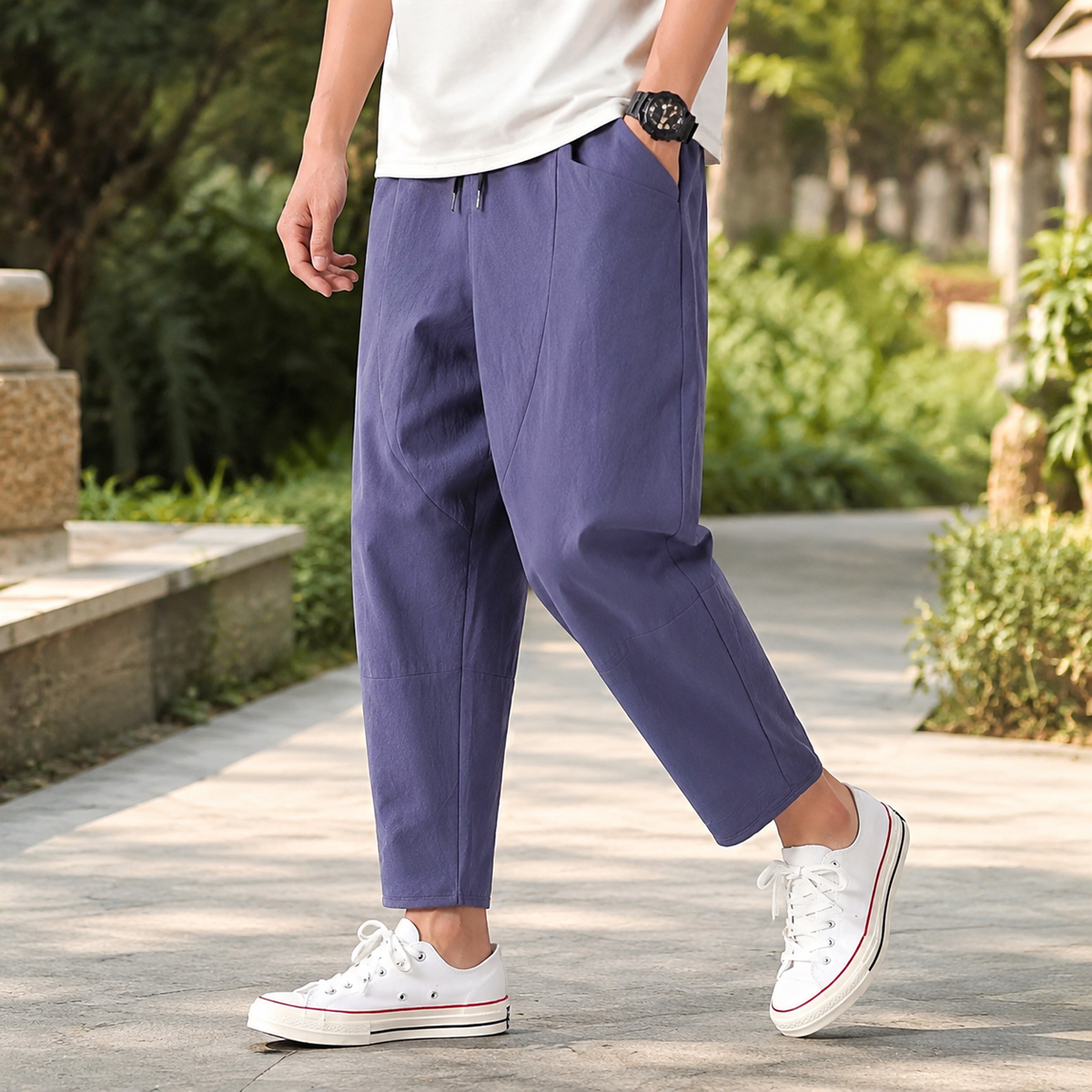 Callum Cropped Pants - Indigo
