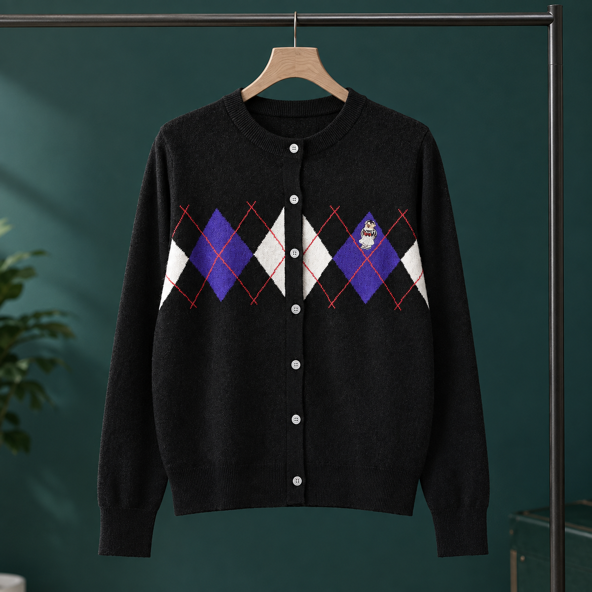 Alexia Argyle Cardigan - Black