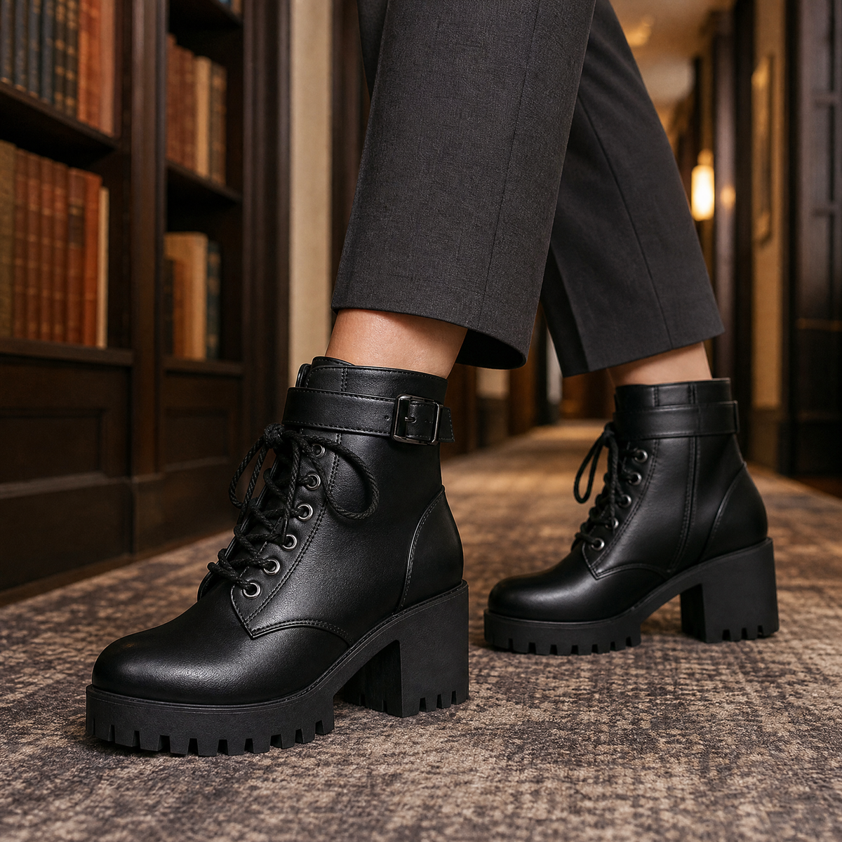 Fidenza Platform Boots - Black