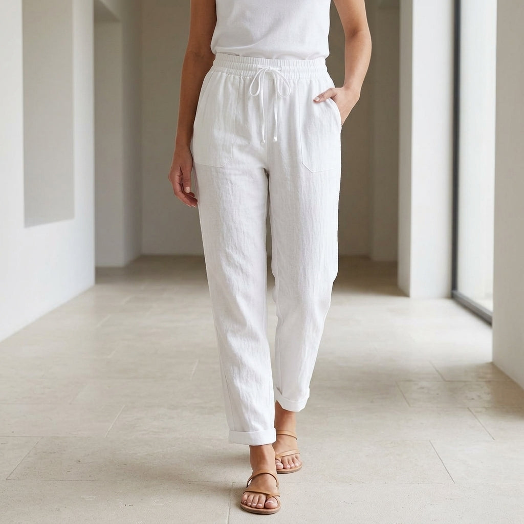 Sofia Relaxed Pants - White