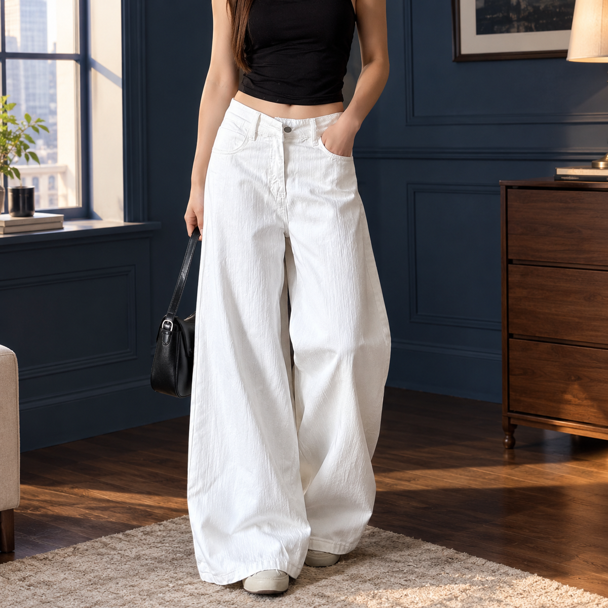 Erin-Claire Wide Leg Pants - White
