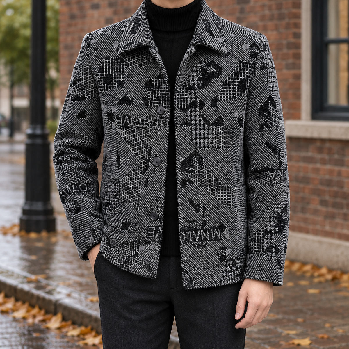Dylan Patterned Jacket - Gray