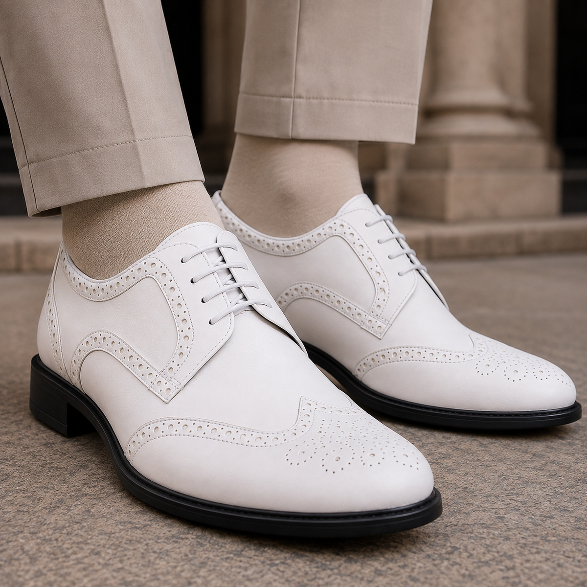 Milano Brogue Shoes - White