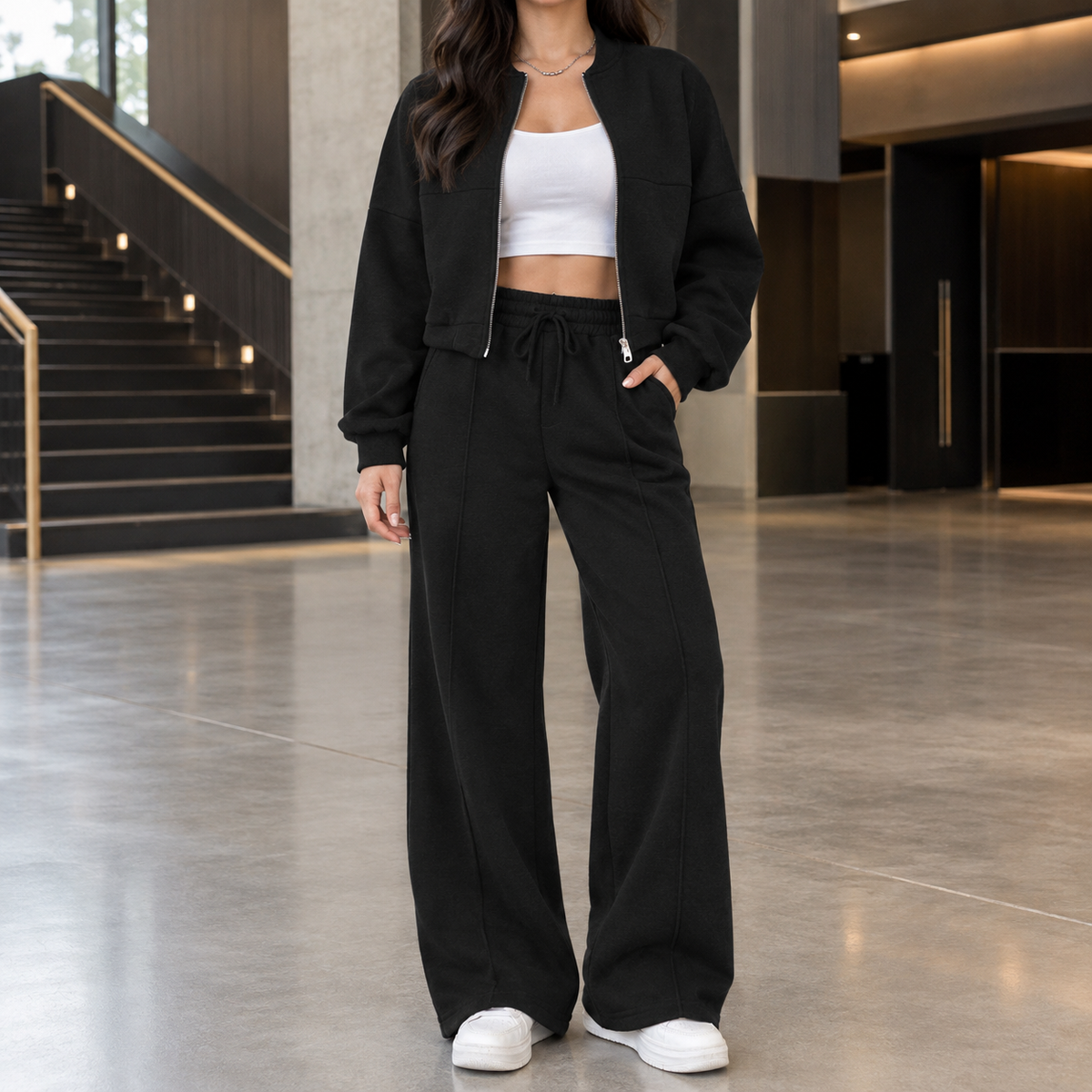 Bronwen-Marie Wide Leg Set - Black