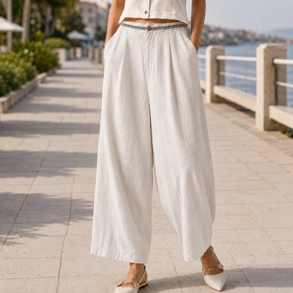 Stella Linen Pants - Off White