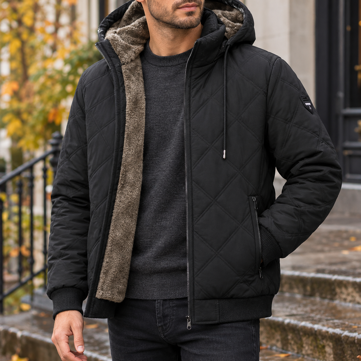 Bartholomew Quilted Jacket - Black