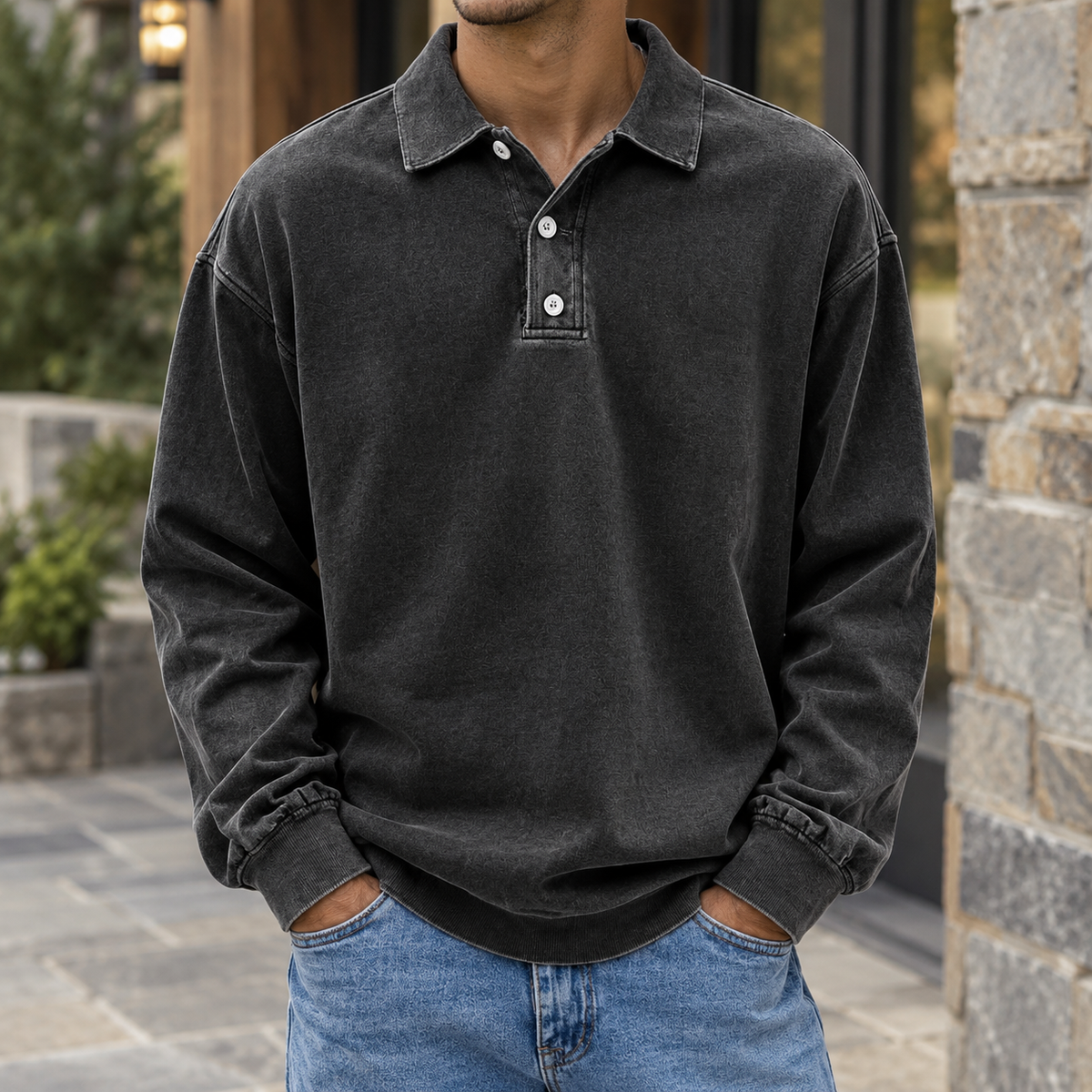 Jacob Relaxed Polo - Black