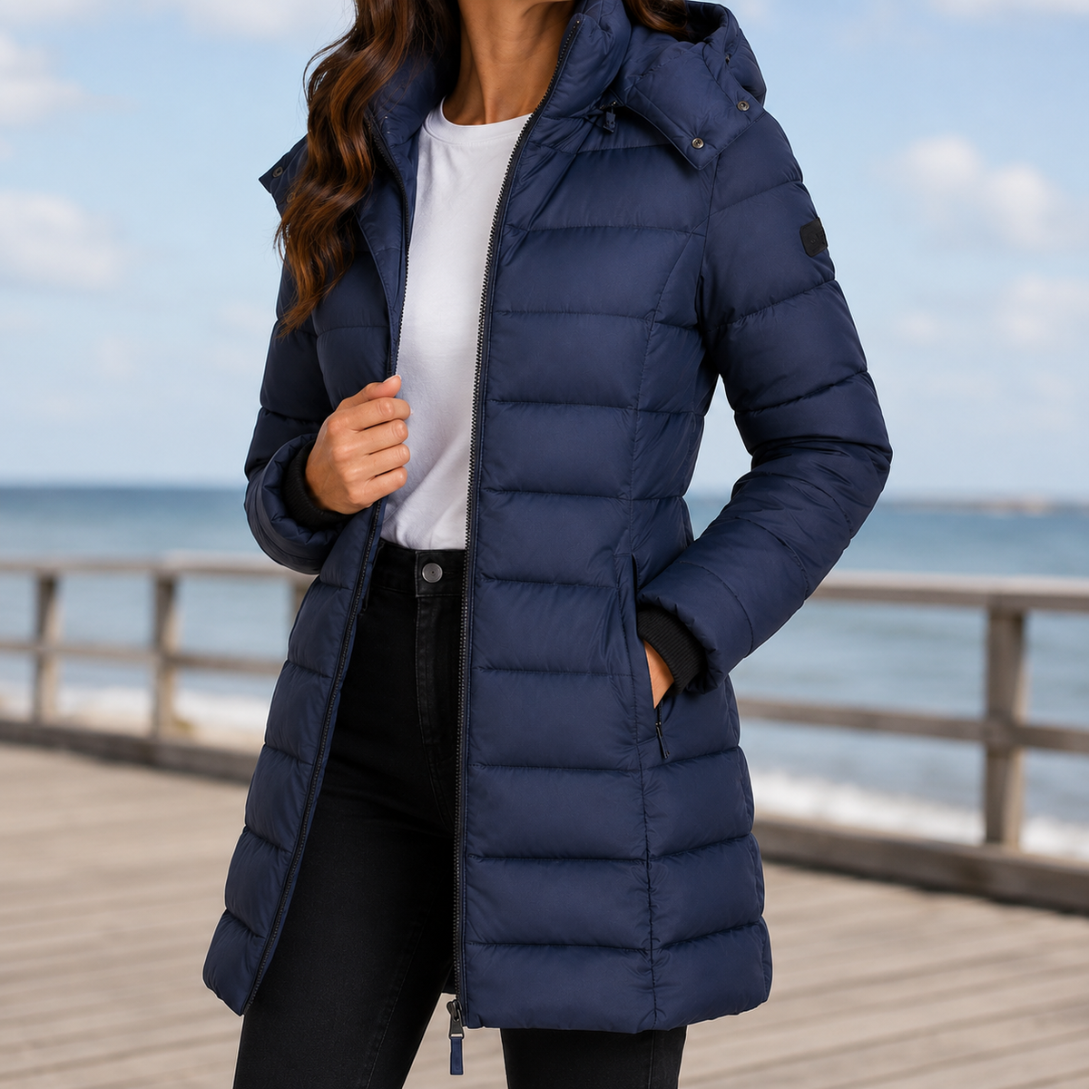 Dahlia-Claire Quilted Jacket - Navy
